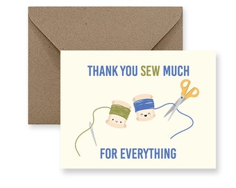Thank You Sew Much Card | Sewing Spools, Kraft Envelope