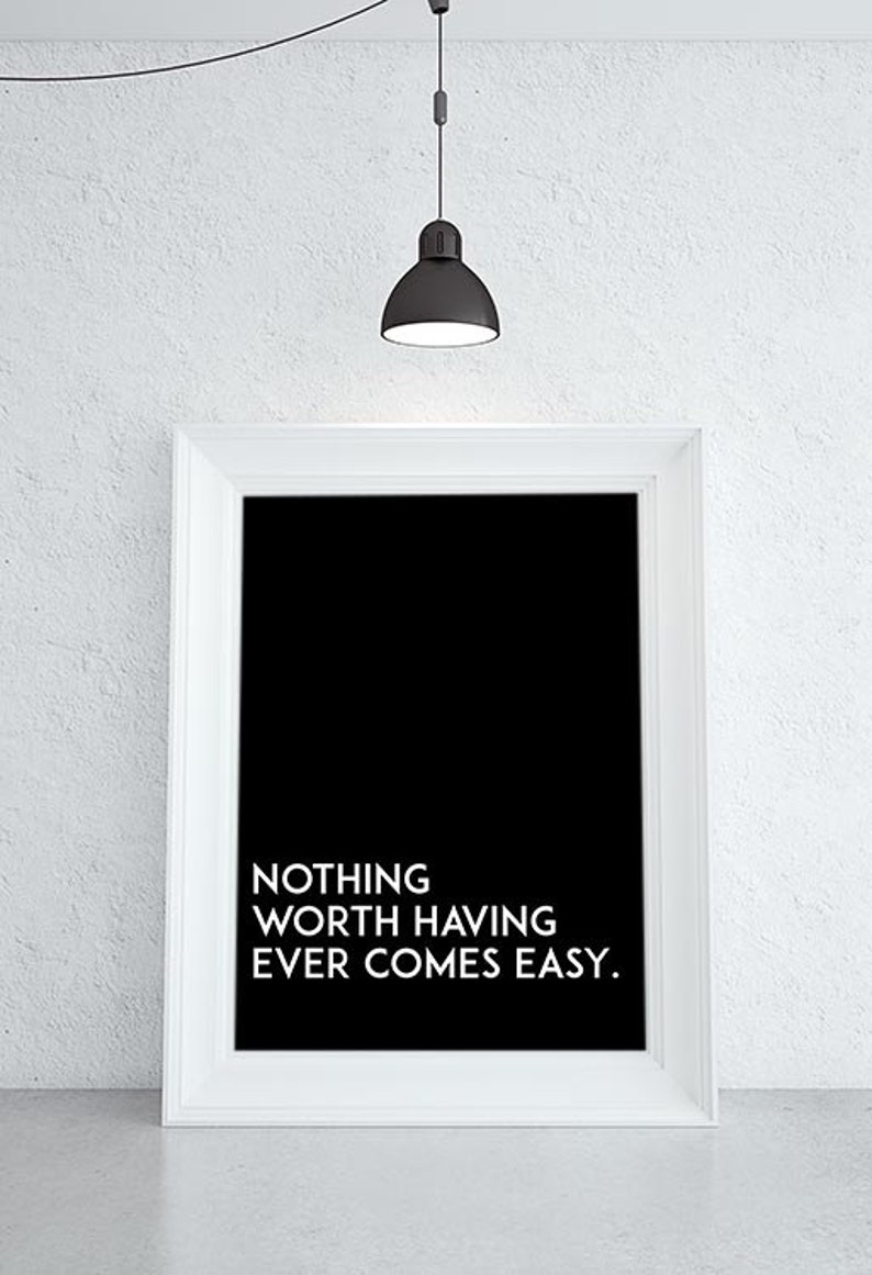 Inspirational Quote Art Print | Minimalist Black and White Poster - Etsy