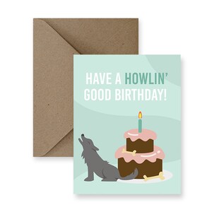 Cartão de aniversário engraçado para um amigo Cartão de aniversário engraçado para ele Cartão de aniversário fofo para ela Cartão de aniversário fofo para namorado Cartão lobo feito à mão