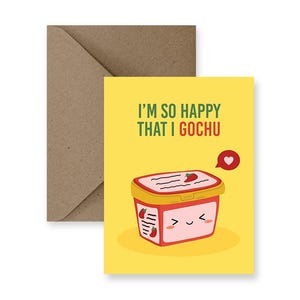 Feliz de ser Gochu / Linda tarjeta de amor para novio Tarjetas de amor divertidas para él Tarjeta de amor con juego de palabras para ella Tarjetas de amor hechas a mano Tarjeta de aniversario