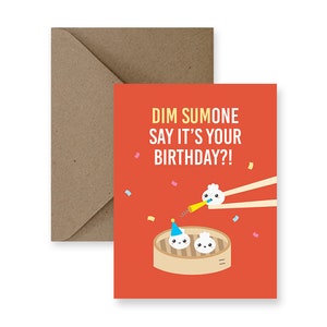 Lustige Geburtstagskarte für Freund Lustige Geburtstagskarte für Ihn Niedliche Geburtstagskarte für Sie Niedliche Geburtstagskarte für Freund Dim Sum Karte Handmade