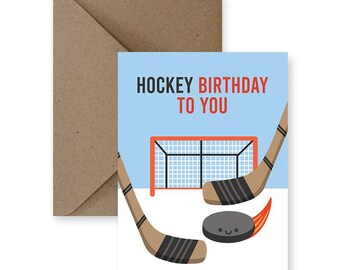 Hockey Birthday Card | Pun Illustrated Card for Friend