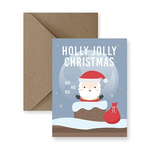 Santa Christmas Card, Cute Christmas Card, Sweet Christmas Card, Christmas Card for Friend, Christmas Card for Boyfriend, Santa Claus