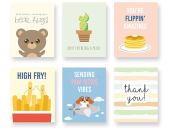 Just in Case Cards 6 Pack | Stationery Gift Set, Package Deal, Cute Gift Items, Funny Pun Greeting Cards, Modern Design
