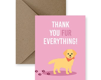 Dog Thank You Cards: 'Fur Everything' Notes, Dog Rescue Donation