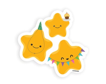 Celebrating Stars Sticker | Cute Gift for Girls Gifts for Friends Cute Stickers for Her Stickers for Him Astronomy Gifts