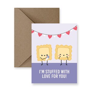 Pâtes farcies avec amour | Jolie carte d'amitié, carte d'amitié drôle, carte juste parce que, carte pour toute occasion, carte d'humour, carte pour un ami