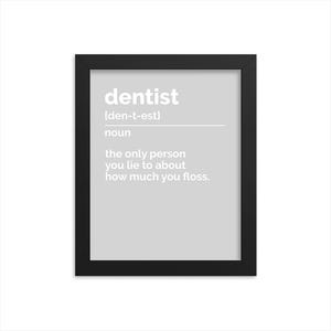 Dentist Definition Wall Art | Dentist Poster | Dentist Print Décor | Gift for Dentist | Dental School Funny | Funny Gift