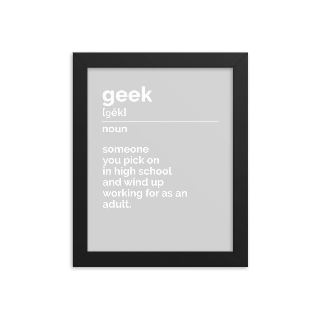 Funny Geek Definition Wall Art Funny Geek Poster Geek Print Décor Gift