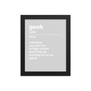 Funny Geek Definition Wall Art | Funny Geek Poster | Geek Print Décor | Gift for Smart Student | Definition Print | Honours Student