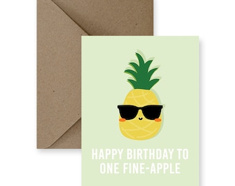 Biglietto di compleanno divertente per un amico Biglietto di compleanno divertente per lui Biglietto di compleanno carino per lei Biglietto di compleanno carino per il fidanzato Regali di ananas