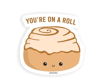 Adesivo rotolo alla cannella / adesivi per buongustai Regalo carino per buongustai Regali di pasticceria per amici Adesivi carini per lei Adesivi per lui