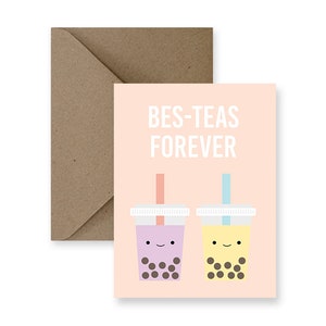 Carte d’amitié mignonne, carte d’amitié drôle, carte juste parce que, carte toute occasion, carte d’humour, carte pour ami | Les meilleurs thés pour toujours