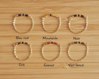 Rings chain plate Or Gold filled 14 carats and Miyuki beads