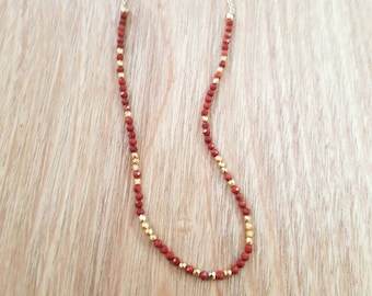 Collier Lina Jaspe rouge