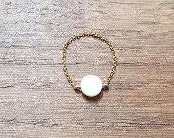 Round Pearl chain ring plated gold gold filled