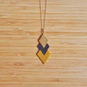 Gaia mustard gold plated necklace and Miyuki beads sewn hand