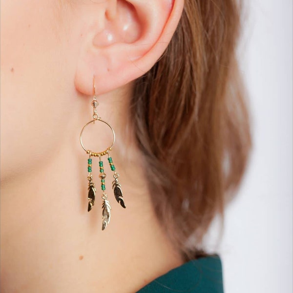 Boucles Indie Vert Emeraude