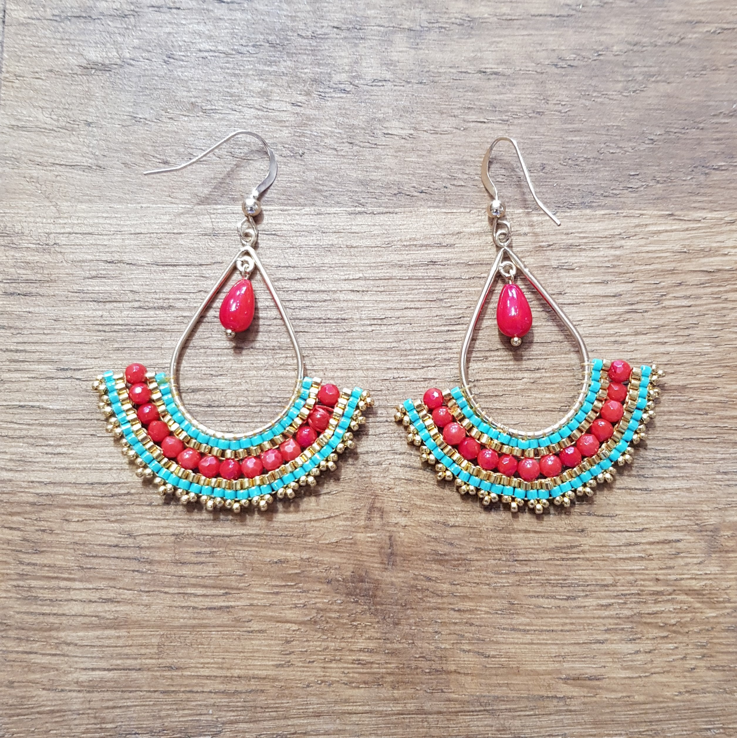 Bo Anita Red and Turquoise - Etsy