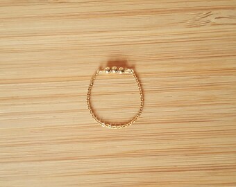 Chain ring 3 gold plated 14 k Gold filled beads