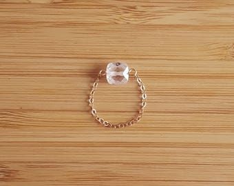 Chain pretty Transparent plated Rose Gold Ring