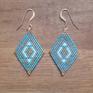Muan Aqua Gold Plated and Miyuki Glass Beads