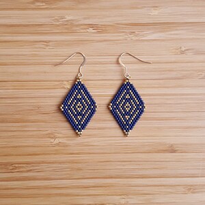 BO Krumen Midnight blue gold plated Miyuki beads sewn hand