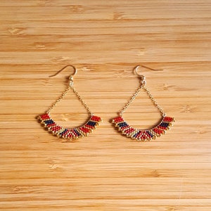 BO Luna Garnet gold plated Miyuki glass beads and hand sewn