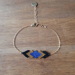 Gaia Blue Marine bracelet Gold plated and Miyuki glass beads