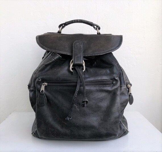 Frye black leather backpack Clearance