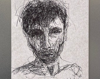 Portrait of a Man 4”x6” original ink drawing
