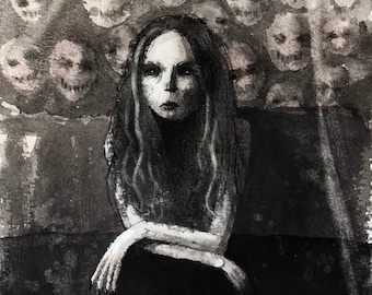 Demons Never Leave (5”x7” print of original painting by Sophia Rapata)