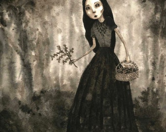 8"x10" Forest Witch (print of an original painting by Sophia Rapata)