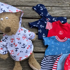 Clothing handmade for bears size 30 - 35 cm Hoodie + pants mix it maritime bear clothing plushie teddy ANCHOR