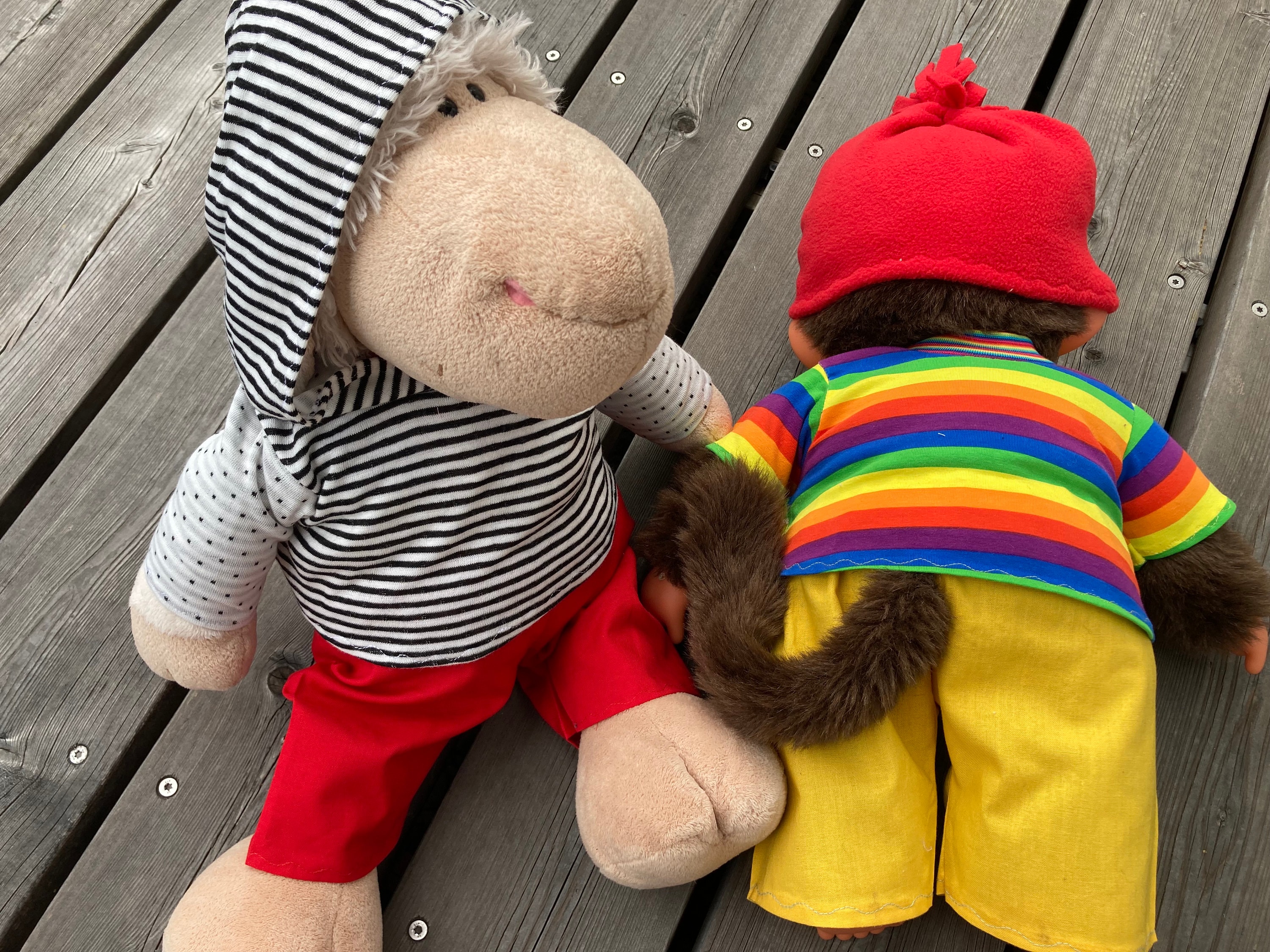 Handgemachte Puppenkleidung – 2-teilig (Kapuzenshirt + Hose), Größe 15-16 Cm, Für Plüschtiere