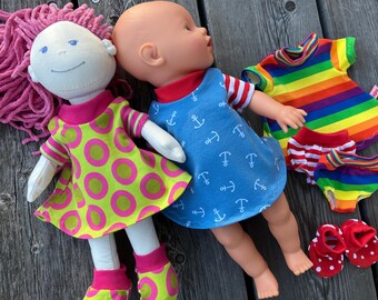 Clothes for dolls, size 30 cm: doll clothes, dress, panties, shoes