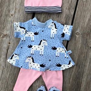 Clothing set size 36-38 cm for My First Baby dolls, doll clothes, pony, doll fashion, pony, unicorn, sweetheart Einhorn Sommer rosé