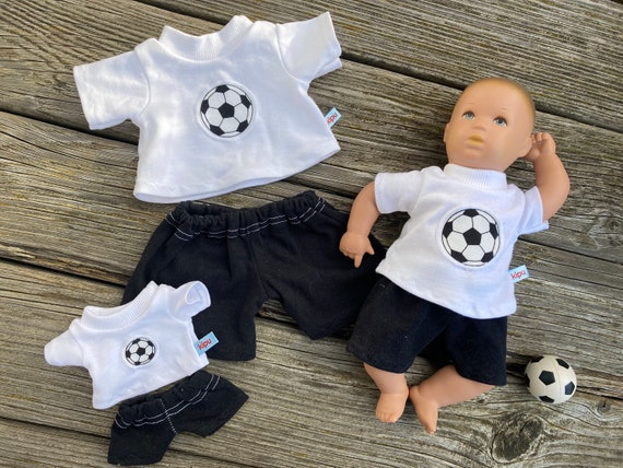 JSTHHTT – Ensemble Football Pour Poupée 35-43 Cm, Haut, Short, Chaussettes, Bandeau, Chaussures, Lot 2, Dès 4 Ans