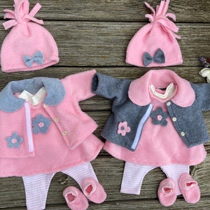 Schuhe Kleid 46-48 cm KATZE Puppenkleidung Schal für newborn Baby Puppen Gr 