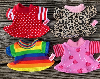 CLOTHING Dresses for mini dolls & cuddly toys, size 15-16 cm, monkey, sheep, teddy bear doll clothes, dress