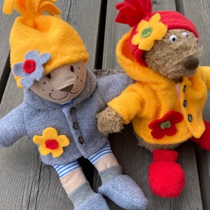 Jacket for monkeys / bears size 20 - 23 cm Jacket NEW Winter jacket Hooded jacket Fleece jacket Hat Shoes