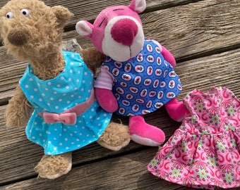 Kleidung Kleid Gr. 20 - 22 cm passend für Bären Teddy Puppen Kuscheltiere Puppenkleid handmade