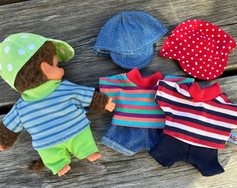 KLEIDUNG mini Gr. 15 - 16 cm für Äffchen Schaf Teddy Kuscheltiere Puppenkleidung Shirt Hose Jeans Käppi mix it