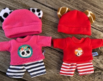 Doll clothes size 20 cm for plush monkeys with ear hats handmade