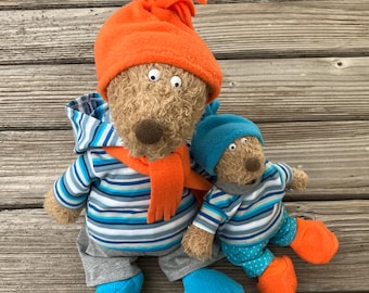 Kleidung für Bären Gr. 22 / 35 cm Hoodie Shirt Hose mix it Bärenkleidung Plüschie Teddy Schuhe Mütze