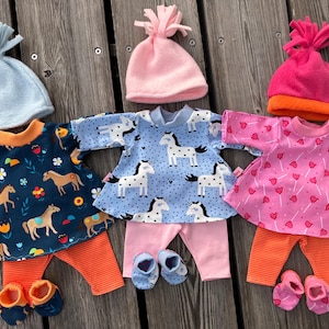 Kleidung Gr. 43 cm für Baby newborn Puppen Kleiderset Jacke handmade NEU