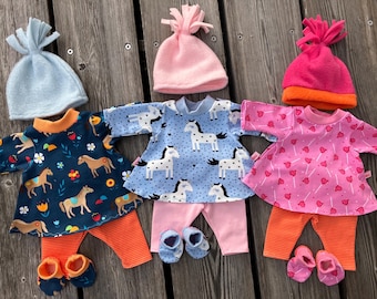 Babypopkleding voor poppen van 35-45 cm, poppenoutfit jas jumpsuit met lieveheersbeestjesvleugels, portemonnee voor lieveheersbeestjes, witte sokken, pasgeboren jongens-meisjespoppen