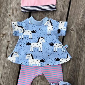 Clothing set size 36-38 cm for My First Baby dolls, doll clothes, pony, doll fashion, pony, unicorn, sweetheart Einhorn Sommer II