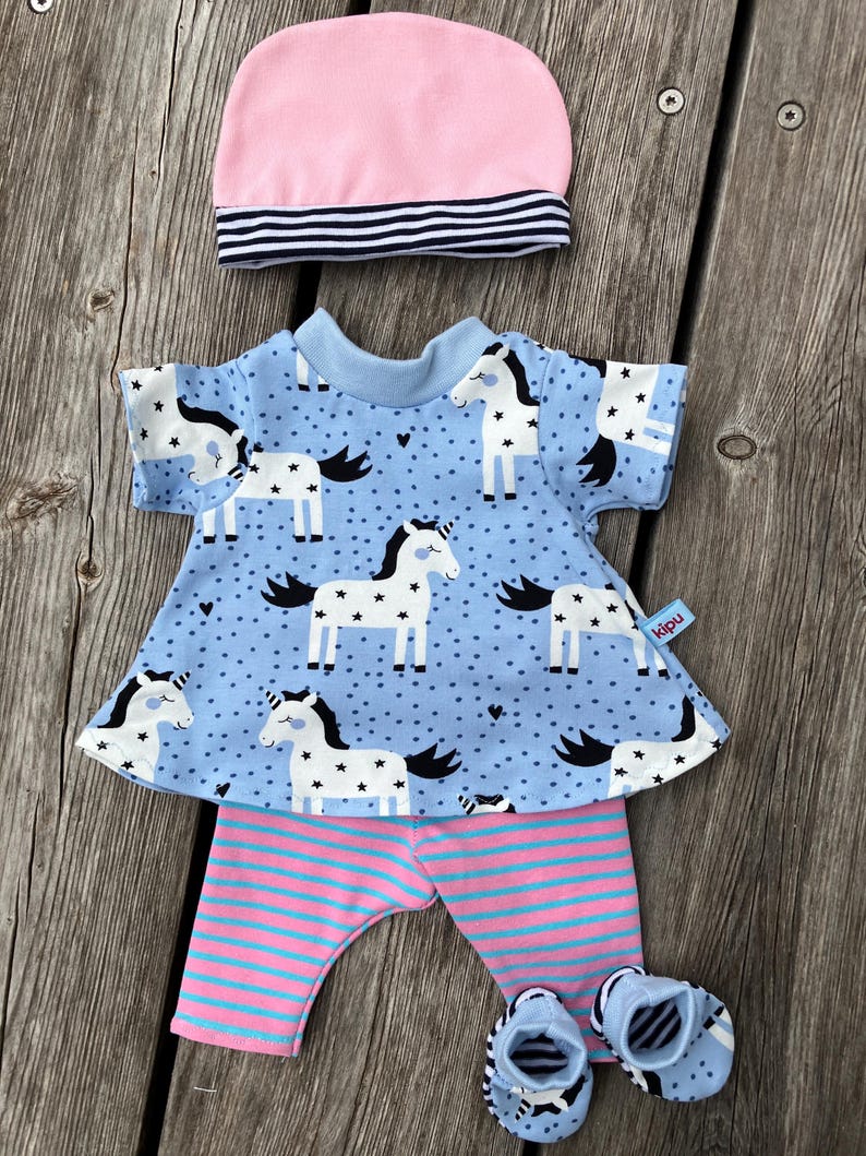 Clothing set size 36-38 cm for My First Baby dolls, doll clothes, pony, doll fashion, pony, unicorn, sweetheart Einhorn Sommer II