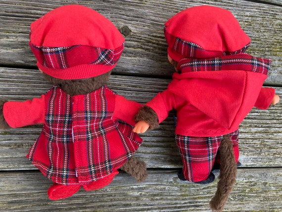Handgefertigte Puppenkleidung Für 20 Cm Kuscheltiere – 3-teiliges Set Mit Kleid, Hut & Täschchen